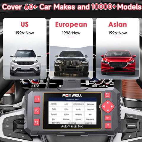 NT604 OBD2 Scanner Diagnostic Tool With ABS SRS Engine And Transmission Diagnostics on car dashboard screen interface