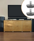 Kick Those Nasty Cabinet And Desk Shakes Flat With Heavy Adjustable Furniture Levelers And Table Feet Screw Direct Install For Chairs Tables And Bookshelves 100 Pack on wooden cabinet with TV.
