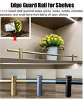 Anti Fall Shelf Lip Guard Fence Set 4 Pack 27 Inch Aluminum Rods for Closet Shoe and Bathroom Racks Keeps Items From Slipping