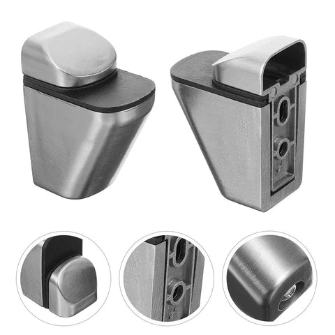 Two Pack Glass Shelf Brackets for Bathroom and Office, zinc alloy build with beautiful finish, heavy duty support.