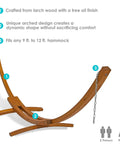 Curved Wood Hammock Stand For Outdoor Use Fits Most 9 To 12 Foot Hammocks 13 Foot Overall Length 400 Pound Capacity Built To Last Two Person Frame In Weather Ready Larch Wood