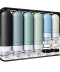 Must Have 20 Pack Travel Toiletry Bottles Set With Leakproof Silicone Containers TSA Approved Includes Bag Spray Bottles Cream Jars Funnel