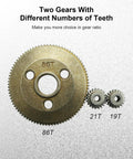Beefed Up Heavy Duty Steel Spur Gear Set 48P 86T with 19T and 21T pinions for 1/10 Traxxas Slash 2WD RC models.