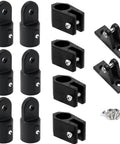Bimini Top Hardware Kit For 7/8 Inch Tubing With 12 Pieces Eye End Caps Jaw Slides And Deck Hinges in marine-grade nylon.