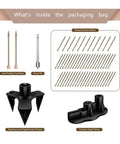 Wood Floor Repair Kit showing 5 tools and 50 screws for under carpet squeak no more DIY fix for loose boards home improvement