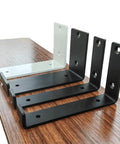 No Sweat Install Wall Mount Shelf Brackets 2 Pack Hella Heavy Duty L Shaped Metal Floating Braces in black and white finish.