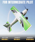 TrainStar 500mm Brushless RC Plane Ready To Fly With 6 Axis Gyro, 3 Flight Modes And Aerobatics, green color in flight