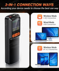 Multi Mode Wireless Barcode Scanner With Bluetooth 1D 2D QR Code Reader 3 In 1 USB 2.4G And LCD Screen product image with connection options