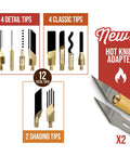 All-In-One Wood Burning Kit For Beginners And DIY Enthusiasts With Adjustable Temperature, 16-Piece Set, 12 Tips, Hot Knife Adapter
