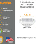 AR111 LED Spotlight Bulbs 7W 600 Lumens, 24 Degree Narrow Flood, 12V G53 Base, Non Dimmable, Warm White 3000K, Set Of 6