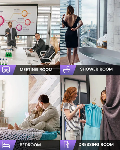 Meeting room, shower, bedroom, dressing room settings for 3-In-1 Travel Hidden Camera Detector And GPS Tracker Finder application.