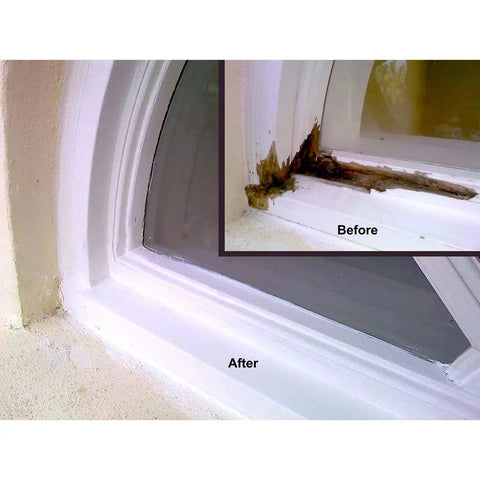 Epoxy Wood Restoration Kit For Damaged Wood Permanently Harden Fill Replace And Waterproof With Easy To Use LiquidWood window frame
