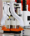 3 Inch 30 Ft PVC Dust Collection Hose With Stainless Steel Clamps Set Flexible Beefy Heavy Duty Clear Vacuum Hose Puncture Resistant Fume Hose For Dust Collection System Vacuums And Cleaners Includes 8 Clamps White connected to industrial equipment.
