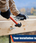 Flat Head Cross Sleeve Anchor Bolts Three Eighths Inch By Six Inch For Concrete Masonry And Brick Galvanized Zinc Plated Expansion Anchors being installed in wood