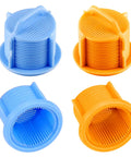 Four Pack Washing Machine Water Filter Screens Inline Inlet Valve Screen Replacement For Most Washers Keeps Sediment Out And Extends Life Replaces 1810261 AP5202486 PS3618281 EAP3618281 showing two blue and two orange screens