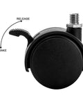 Close-up of Heavy Duty 12 Pack Threaded Swivel Caster Wheels With Hella Smooth Rolling And Locks Up Tight Brakes built tough for potted plants.