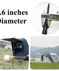 Adjustable Tent Poles Set Of Two For Tarp Canopy Camping Replacement In Black Beefy Steel Poles showing 0.6 inch diameter measurement