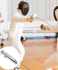 Pro Grade Durable Stainless Steel Fencing Replacement Tips For Epee Sabre And Foil Practice Gear in use during fencing session