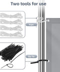 Image showing ropes and zip-ties used for securing 5x12 Ft Waterproof Rectangle Sun Shade Sail Canopy with grommets.