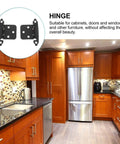 Black Overlay Cabinet Door Hinges 6 Pack Self Closing Flush Face Mount in modern kitchen