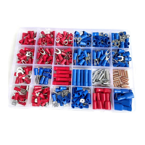 Kick Your Wiring Game Up Big Time With This Solid 400 Pcs Insulated Wire Connector Assortment Kit Featuring Quick Disconnect Ring Spade Butt Forks For Serious Crimp Tasks in sorted plastic case