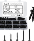 Six Gauge Black Oxide Drywall And Wood Screws Kit With 215 Piece Assortment Phillips Drive Countersunk Self Tapping Screws