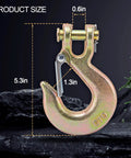 Tough As Nails Three Eighths Inch Chain Hooks Set With Safety Latch Forged G70 Clevis Slip Hooks for Marine Trailers and Truck Towing