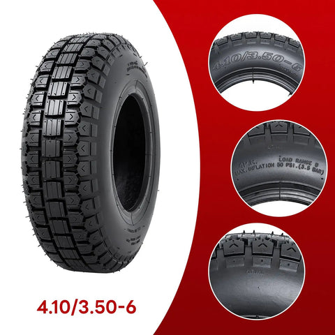 4.10/3.50-6 Tires With Heavy Duty Inner Tubes For 4 Wheelers ATVs Go Karts Lawn Mowers Snow Blowers Tractors Hand Trucks