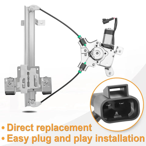 Rear Left Power Window Regulator With Motor Fits 2007 To 2014 Chevy Tahoe GMC Yukon And Cadillac Escalade Easy Install Driver Side Window Replacement Kit, metal assembly