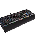 Beast Mode Cherry Mx Red Mechanical Gaming Keyboard with aircraft grade aluminum frame and RGB lighting on a sleek layout.
