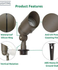 Six Pack Bronze Outdoor Landscape Lights 4W 12V Low Voltage LED Spotlights Warm White Waterproof ABS Ground Stake