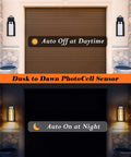 LED Dusk To Dawn Outdoor Wall Light With 14 Inch Black Lantern Style Crystal Bubble Glass Photocell Sensor IP65 on garage