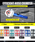 Hydraulic AC Hose Crimper Kit With 7 Die Set Manual Handheld Tool For Auto AC Line Repair Includes 6 8 10 12 Size Dies And Reduced Barrier Hose Dies