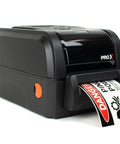 No Sweat Compact Osha Safety Label Printer Built For Heavy Duty Warehouse Tasks Quick Print Vinyl Sticker Maker showing black printer with danger label.