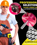 Construction worker holding 2-1/2 Inch PVC Pipe Reamer Tool For Precise Reaming Of Schedule 40 PVC CPVC And ABS Fittings