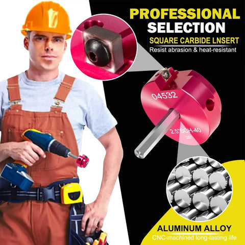 Construction worker holding 2-1/2 Inch PVC Pipe Reamer Tool For Precise Reaming Of Schedule 40 PVC CPVC And ABS Fittings