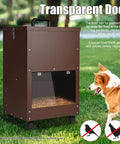 Real Deal Automatic Gravity Dog Feeder With Smooth Rolling Wheels For Large Breed Puppers, Self Refilling Bulk Kibble Dispenser with transparent door.