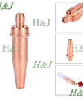 Beefy Heavy Duty Acetylene And Oxygen Cutting Welding Torch Kit With Handle And Cutting Attachment Three Piece Set Durable Brass And Stainless Steel Victor Type Ready For Multiple Gas Options Cutting Nozzle Tip Included shown with copper cutting nozzle and attachments