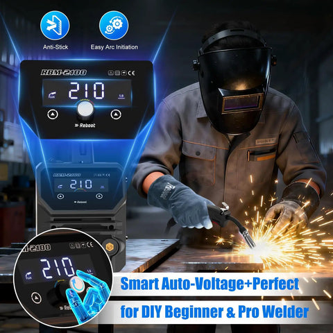 Garage Ready 210A 4 In 1 Mig Tig Stick Welder 120V Gas Or Gasless Flux Core Mig Lift Tig IGBT Inverter in use by welder