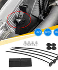 Heavy Duty Electric Cooler Tie Down Kit Street Ready Radiator Fan Zip Ties showing mounting hardware with zip ties and clamps.