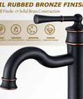 Vessel Sink Faucet Tall Deck Mount Bathroom Dope Look With ORB Finish Brass Construction Roman Arc Spout Pop Up Drain Assembly