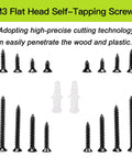 M3 Flat Head Wood Screws Assortment Kit 420 Pcs Self Tapping Phillips Drive Countersunk Carbon Steel