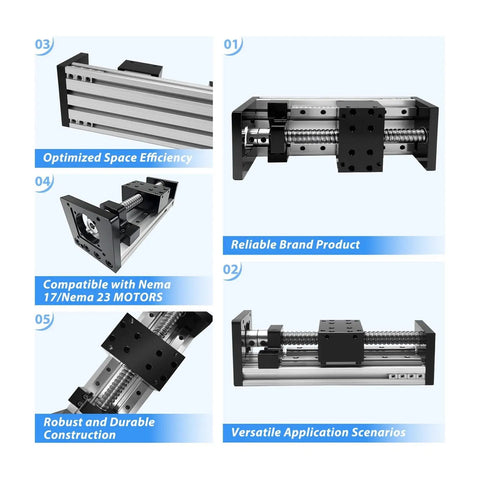 Nema 23 Linear Motor Kit Featuring 80Mm Wide Cnc Sliding Table And Badass Double Rail Stage Built Tough For Heavy Duty Projects With Zero Hassle Setup, showcasing robust components.