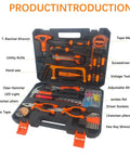 45 Piece Handy Home Repair Tool Kit For DIY Projects In A Portable Plastic Toolbox Includes Hand Saw Wrench Hammer Screwdrivers
