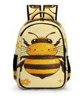 Front view of Smiling Honey Bee Printed Unisex Backpack With Large Capacity Lightweight And Durable Polyester Bag.