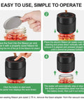 Four-step usage of Handy Upgraded Four In One Electric Mason Jar Vacuum Sealer Kit on a jar.