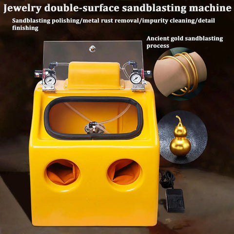 Pro-Grade Heavy Duty Sand Blaster Cabinet For Wet And Dry Processing With Adjustable Air Pressure, Two-Hand Operation