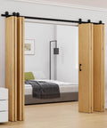 90 Inch Bi Folding Barn Door Hardware Track Kit For Eight Panels Accordion Style Durable Smooth Operation And Easy Install