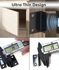 Ultra Thin Magnetic Drawer Catches Pack Of 16 With No Gap L Shaped Strike Plate in use and measured at under 2mm thickness