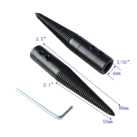 2Pcs Tapered Spindle Adapter Kit Turns Bench Grinder Into Epic Polisher Fits 8mm Arbors, includes two adapters and wrench.